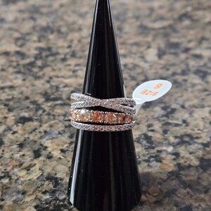 Bomb Party RBP8412 "Simply Divine" Amber Topaz .925 Solid Sterling Silver Sz 6